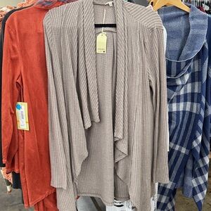 JODIFL Women's Beige Open Front Cardigan